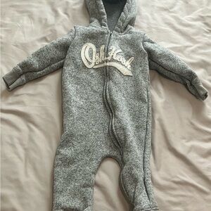 Baby B’gosh Gray Hooded Kids One Piece 18M